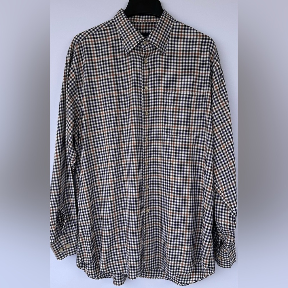 Scott Barber Men’s‎ Button Down Shirt Long Sleeves Check Pattern Size XL